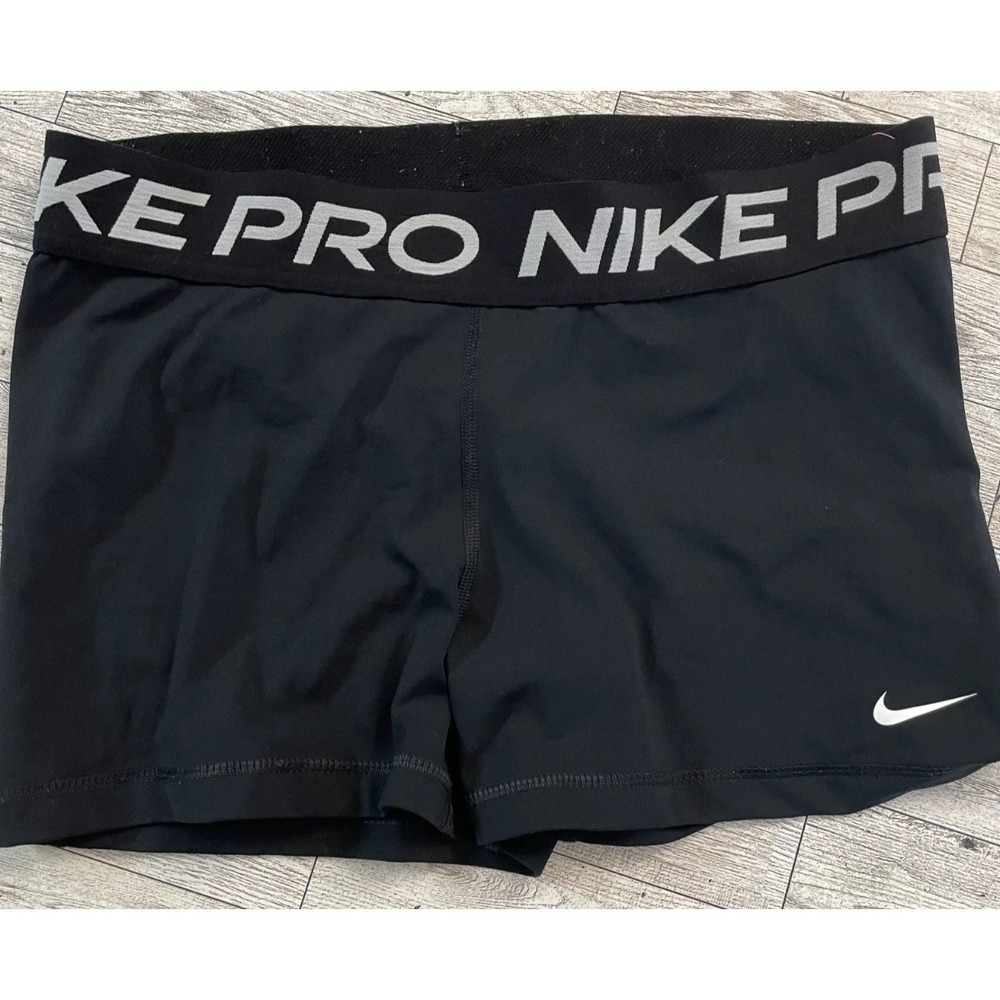Nike Pro Dri-FIT Shorts Womens Large Black 3 Inch Compression Gym CZ9857-010‎
